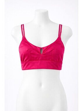 Auden size XS Pink Satin Unlined Long Line Bralette Pullover NEW